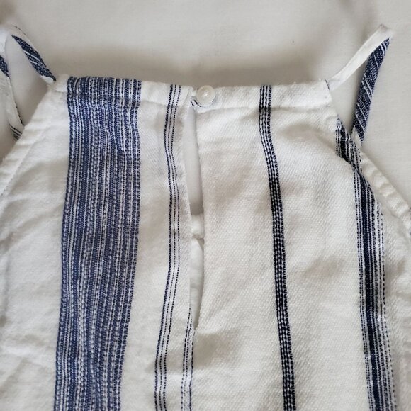 POLO Ralph Lauren Girls Blue Striped High Neck Pom-Pom Hem Sleeveless Top Sz 10 - Picture 3 of 12